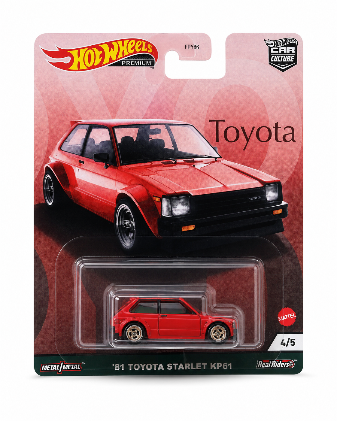 1:64 - Hot Wheels Premium ’81 Toyota Starlet KP61 – Car Culture Toyota 4/5