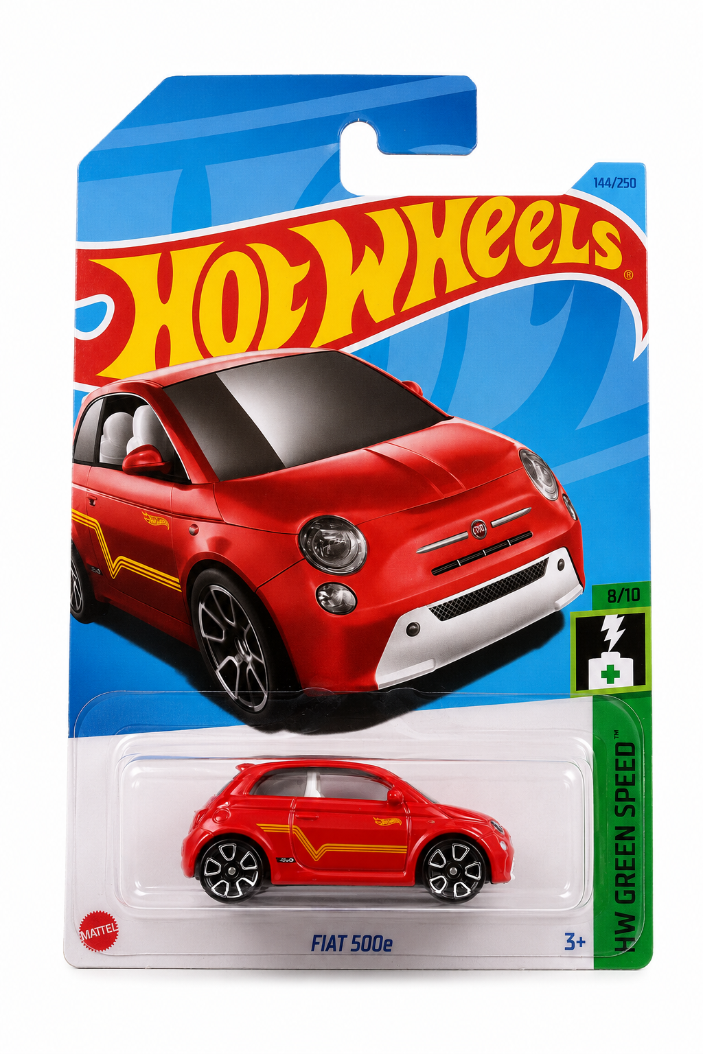 1:64 - Hot Wheels Fiat 500e – HW Green Speed 8/10 | Vermelho