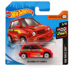 Miniatura Hot Wheels Honda City Turbo II #85 vermelha 1:64 em blister