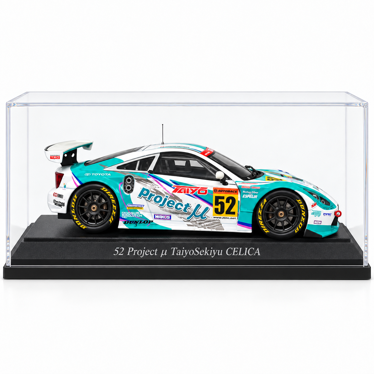1:43 - EBBRO Toyota Celica Project μ TaiyoSekiyu #52 – JGTC GT300 2004 - vista lateral 1