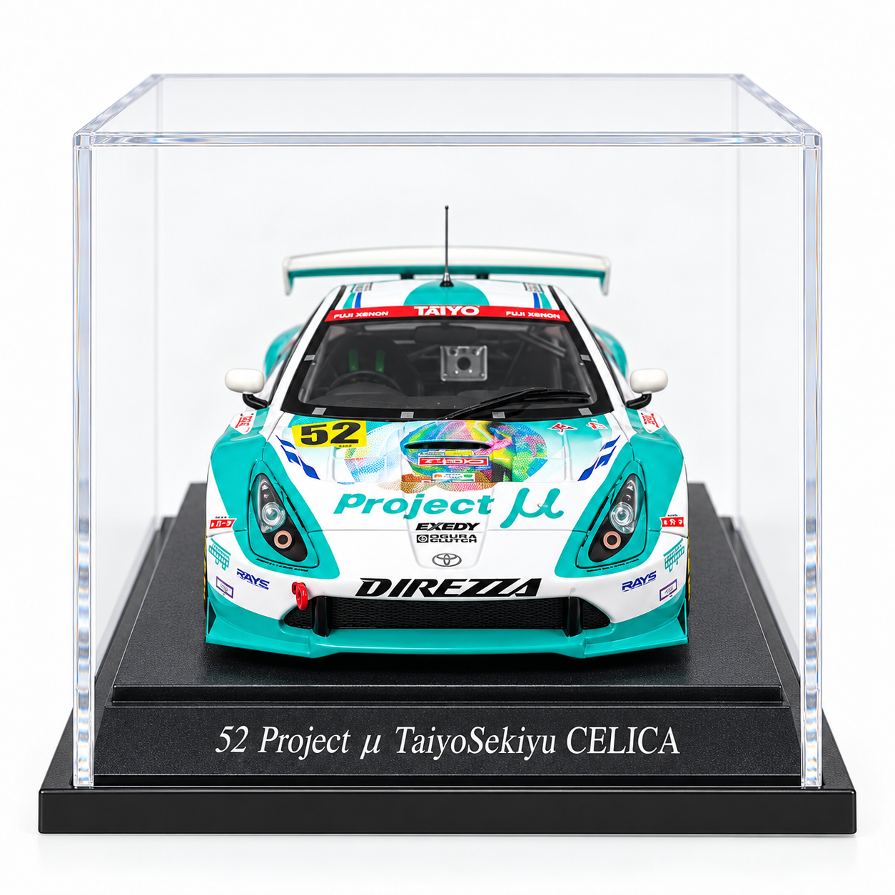 1:43 - EBBRO Toyota Celica Project μ TaiyoSekiyu #52 – JGTC GT300 2004 - vista frontal
