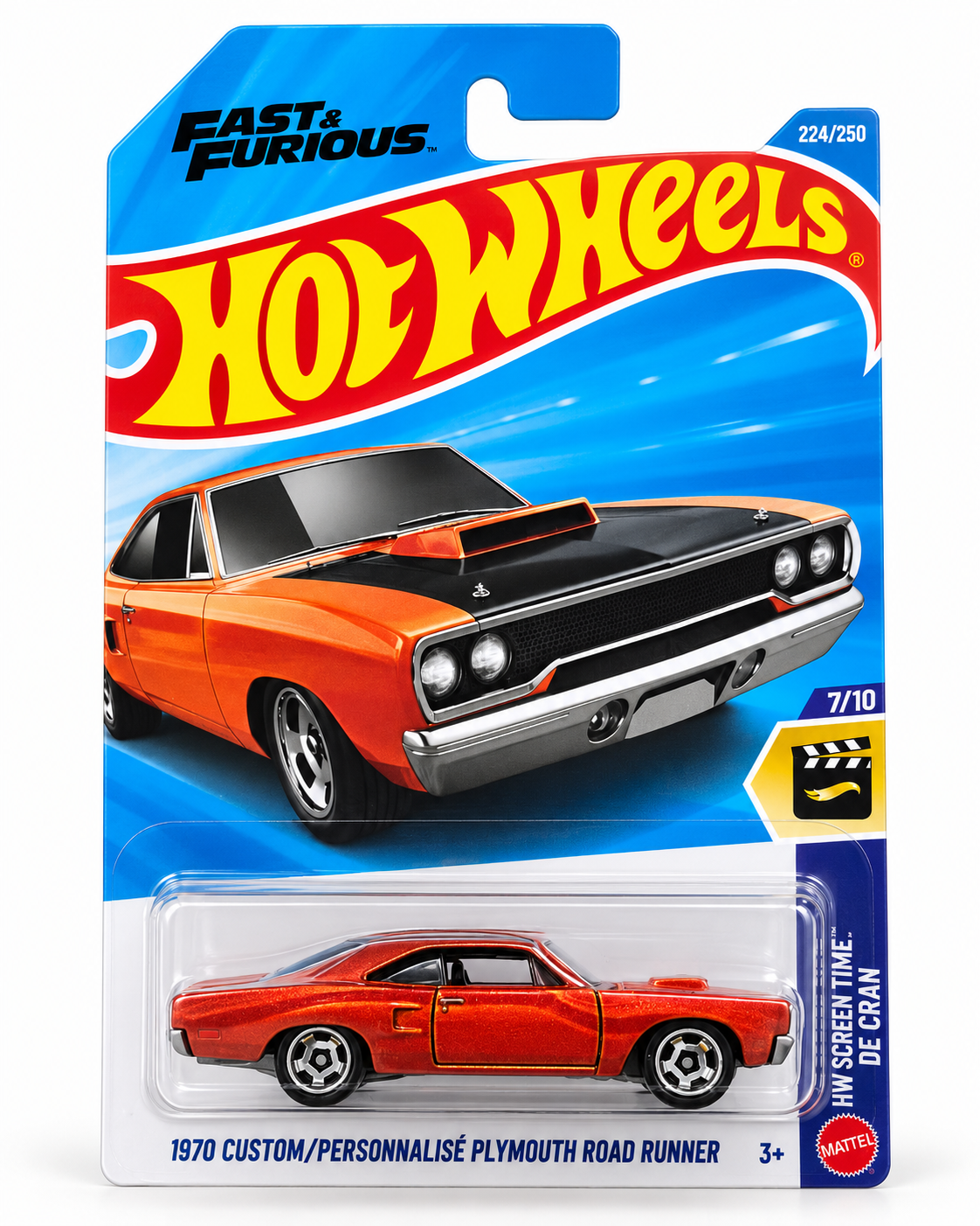 Hot Wheels 1970 Custom Plymouth Road Runner 2026 Screen Time 7/10 escala 1:64 em blister original