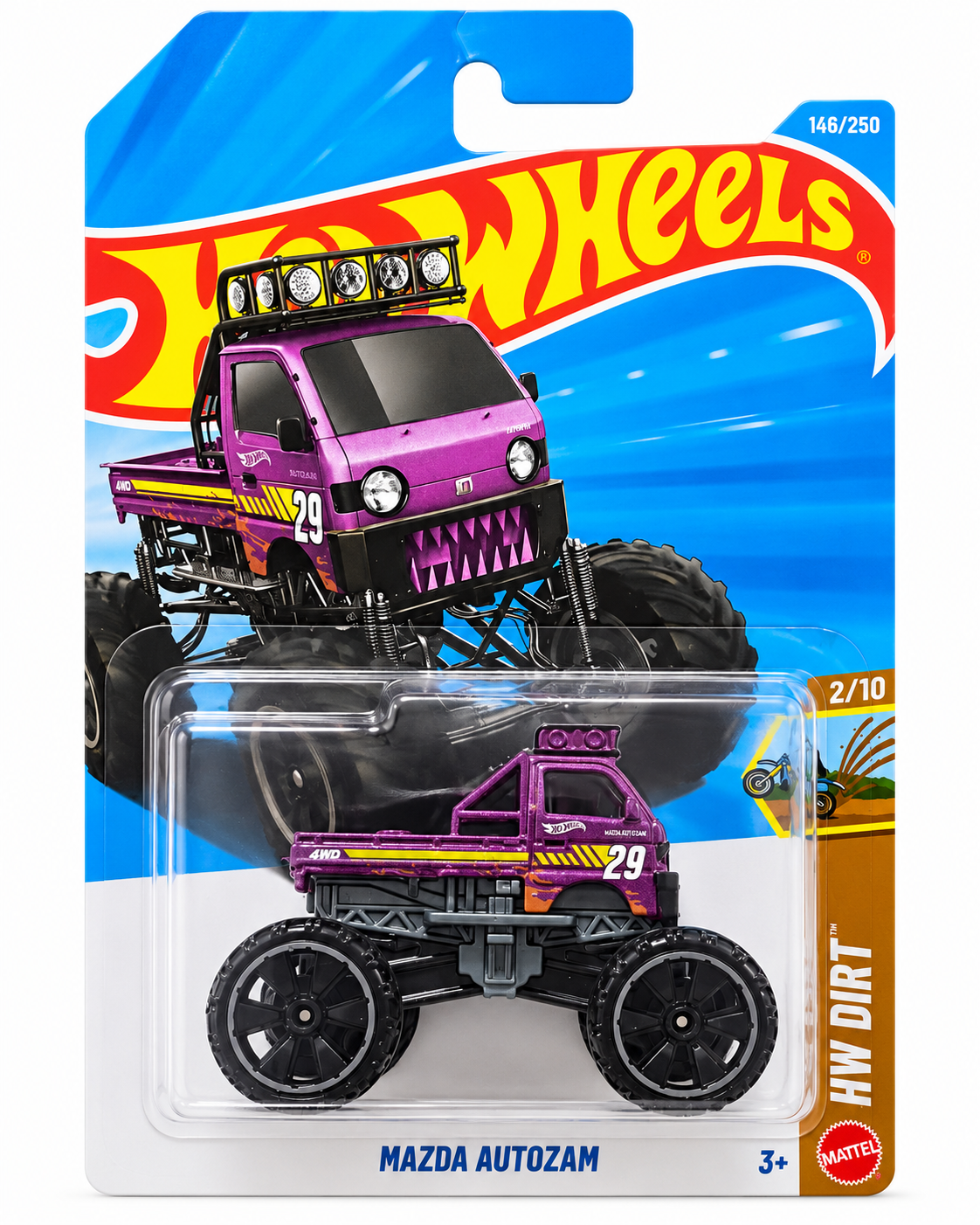 Hot Wheels Mazda Autozam roxo 2026 HW Dirt 2/10 escala 1:64 em blister original