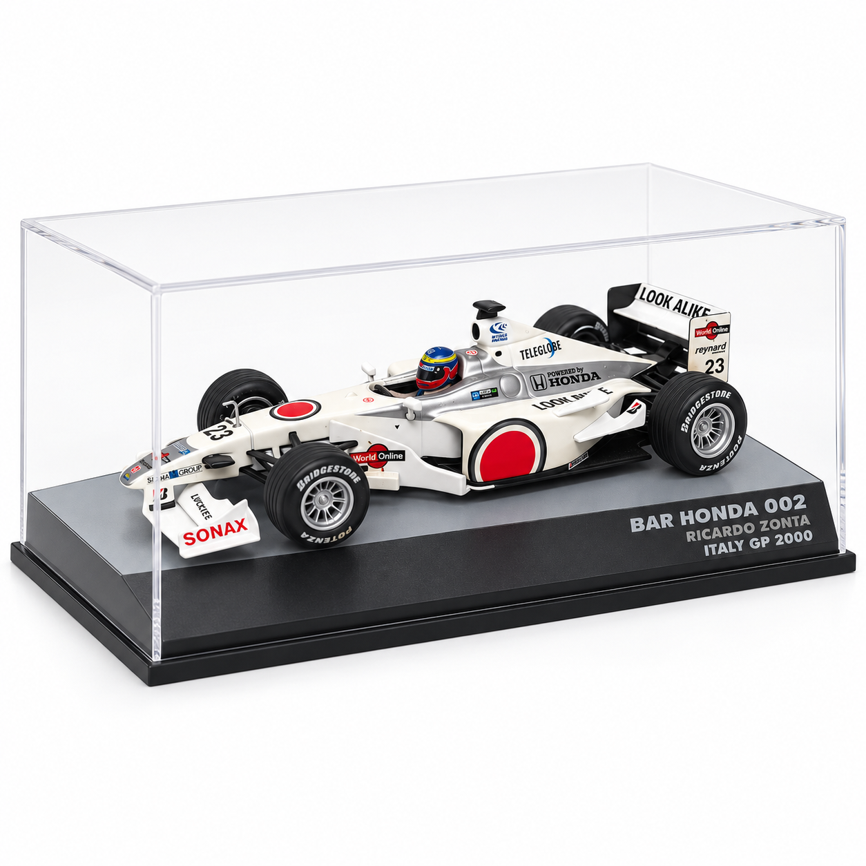 1:43 - IXO MODELS - BAR Honda 002 #23 – Ricardo Zonta – Italy GP 2000 - vista diagonal frontal