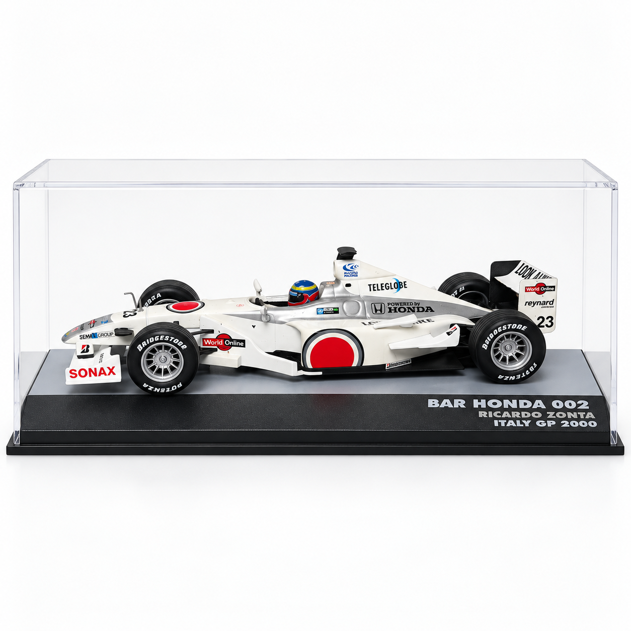 1:43 - IXO MODELS - BAR Honda 002 #23 – Ricardo Zonta – Italy GP 2000 - vista lateral