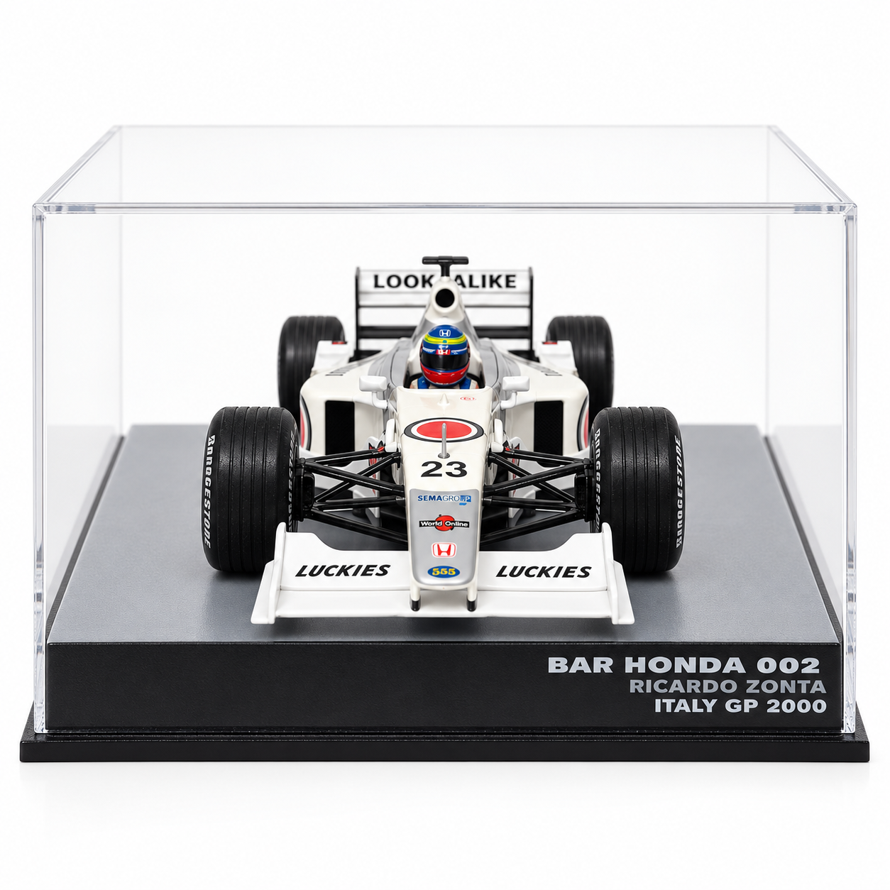 1:43 - IXO MODELS - BAR Honda 002 #23 – Ricardo Zonta – Italy GP 2000 - vista frontal