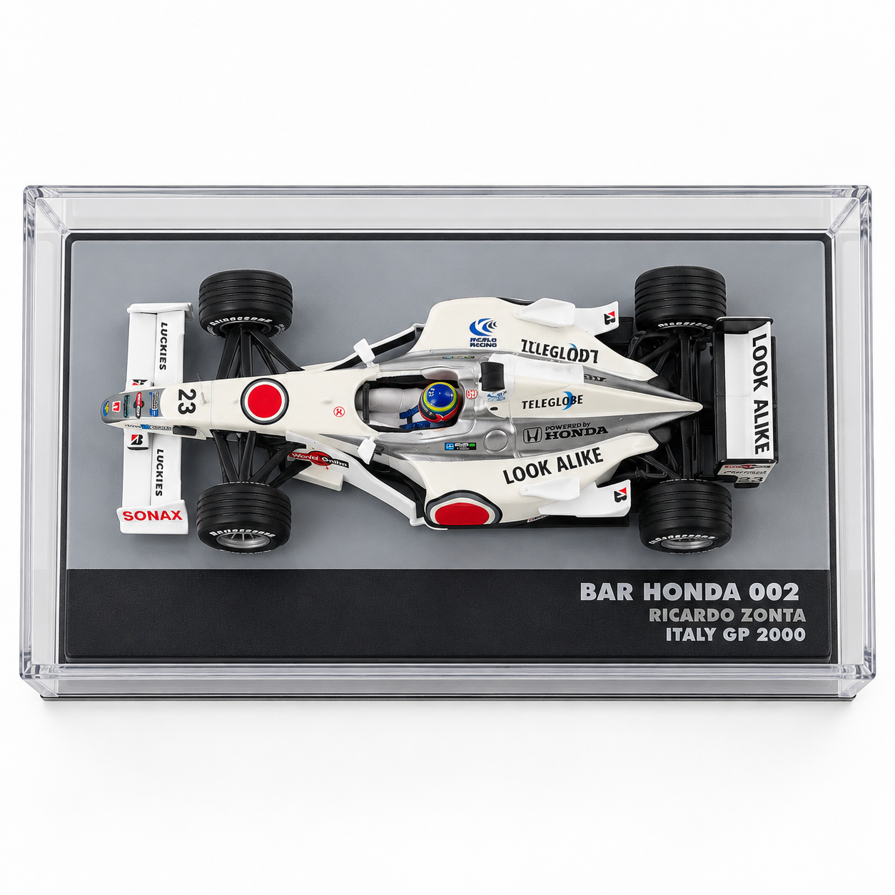 1:43 - IXO MODELS - BAR Honda 002 #23 – Ricardo Zonta – Italy GP 2000 - vista superior