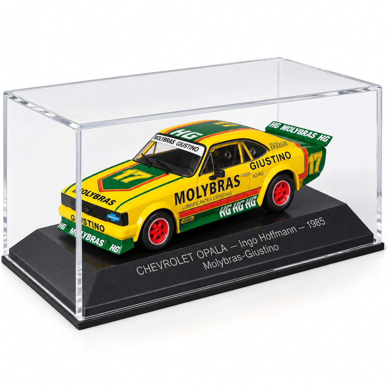 1:43 - IXO MODELS - Chevrolet Opala Molybras-Giustino #17 – Ingo Hoffmann – 1985 - vista diagonal frontal