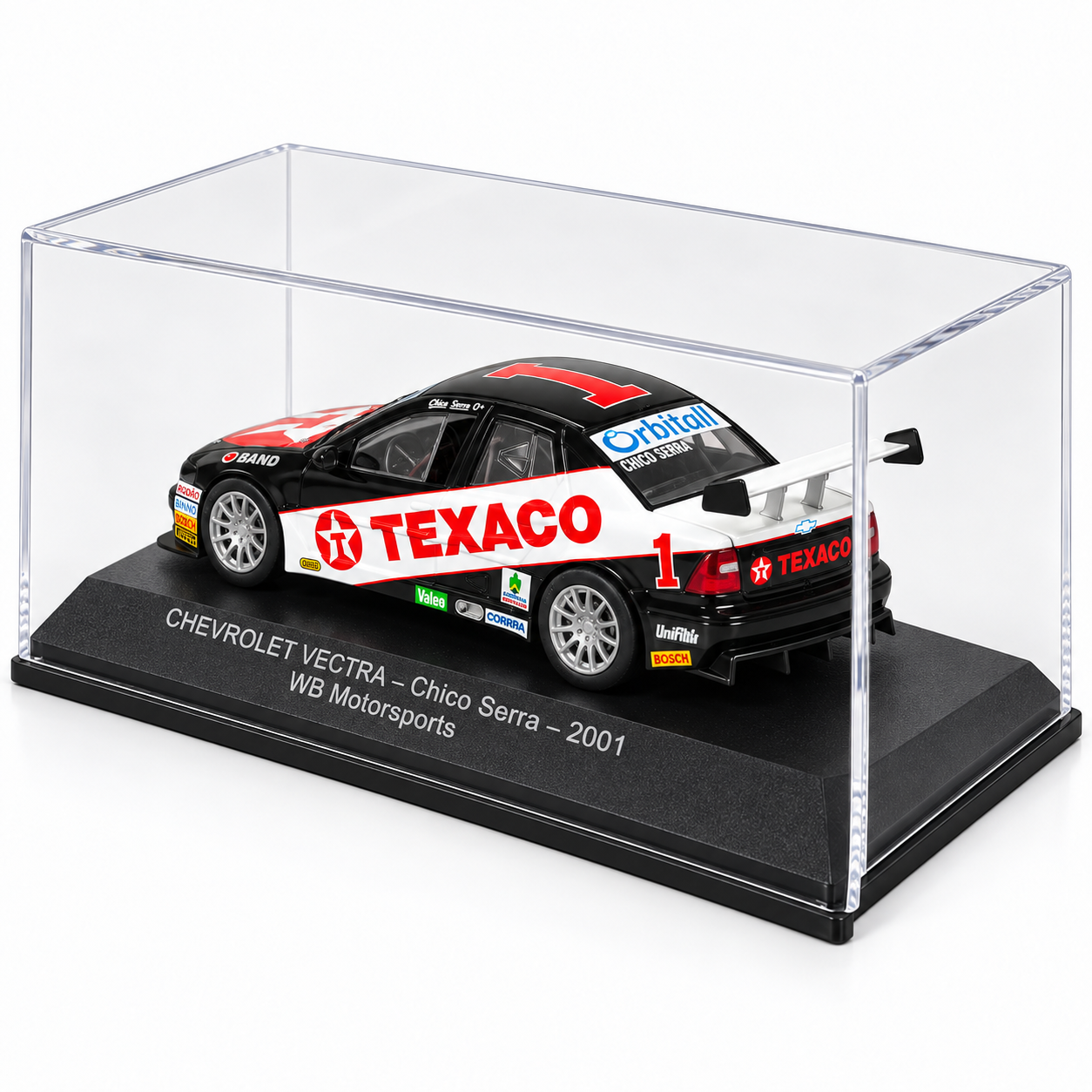 1:43 - IXO MODELS - Chevrolet Vectra Texaco #1 – Chico Serra – WB Motorsports 2001 - vista diagonal traseira