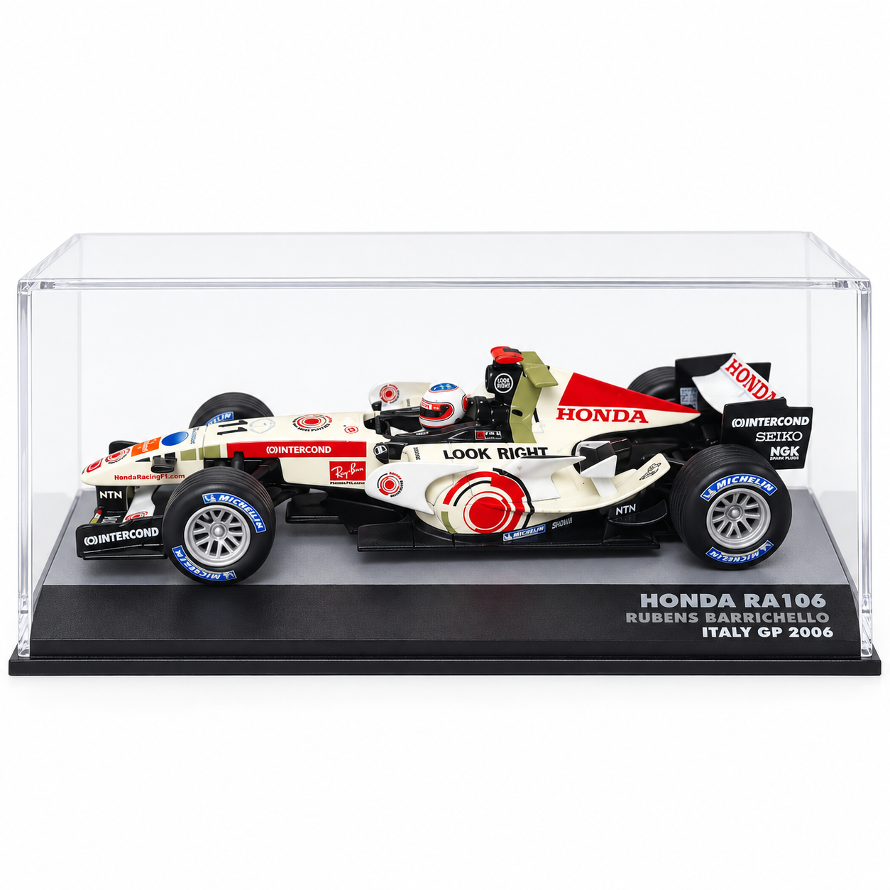 1:43 - IXO MODELS - Honda RA106 #11 – Rubens Barrichello – Italy GP 2006 - vista lateral
