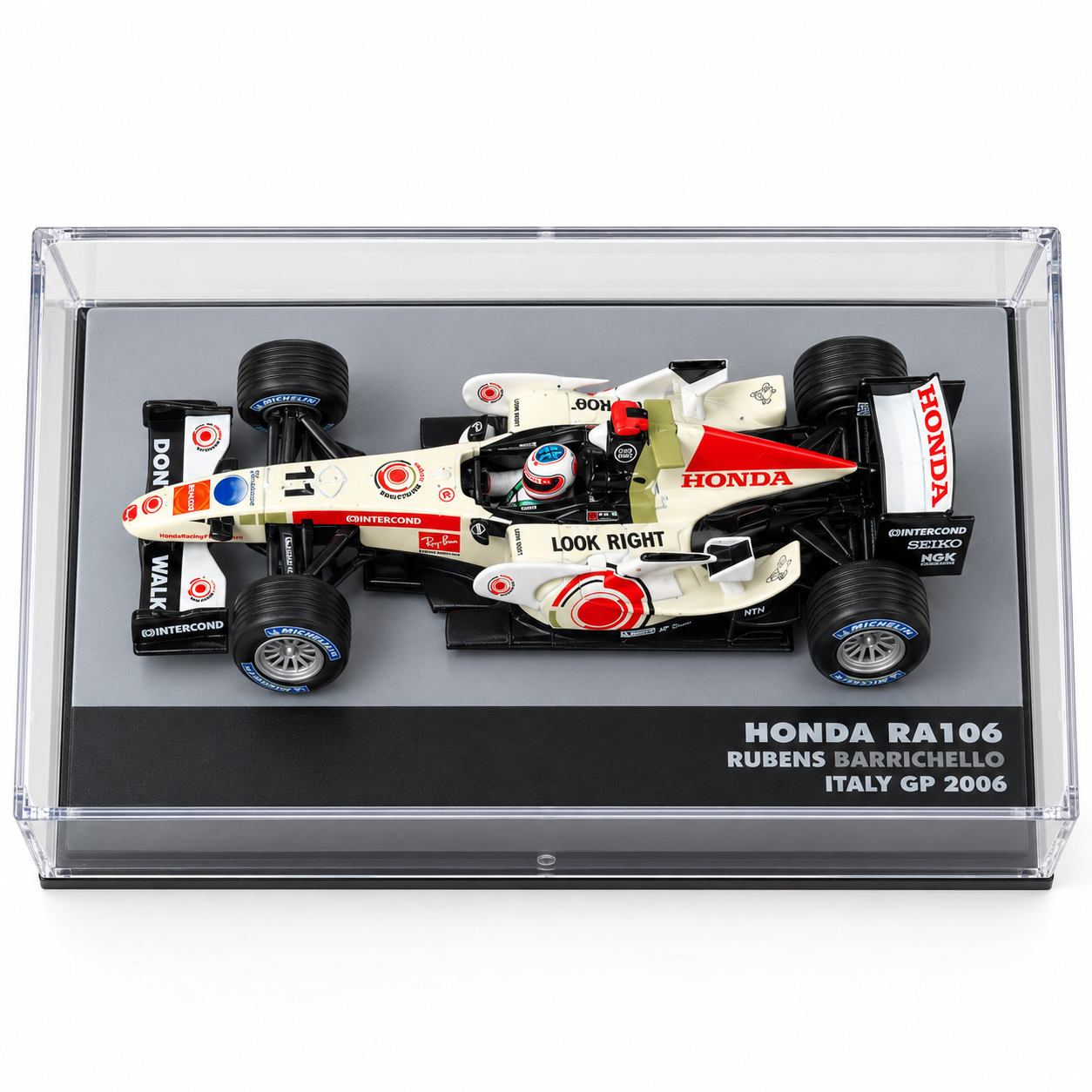 1:43 - IXO MODELS - Honda RA106 #11 – Rubens Barrichello – Italy GP 2006 - vista superior