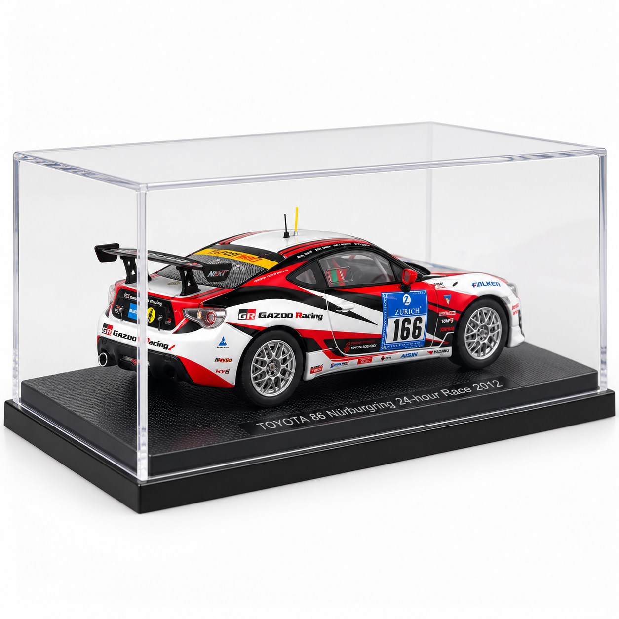 1:43 - EBBRO - Toyota 86 Gazoo Racing #166 – Nürburgring 24h 2012 - vista diagonal traseira